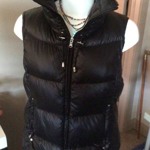 Lauren high collar black puffy vest.